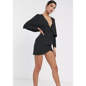 ASOS Black Cape Midi Dress